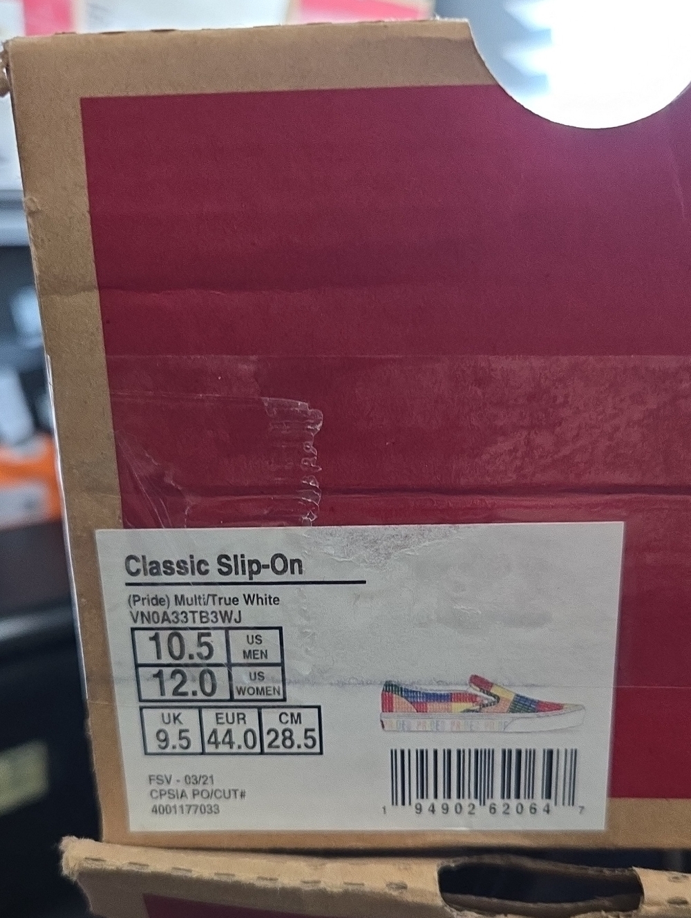 VANS Classic Slip On Men 10.5 Pride LGBTQ+ Multicolor Rainbow Classic 072026 - Picture 10 of 10